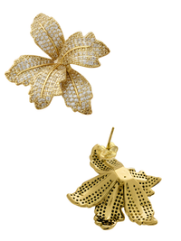 orchid bloom earrings
