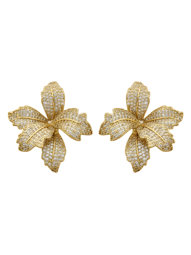 orchid bloom earrings