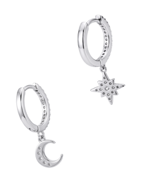 stella crescent & star earrings
