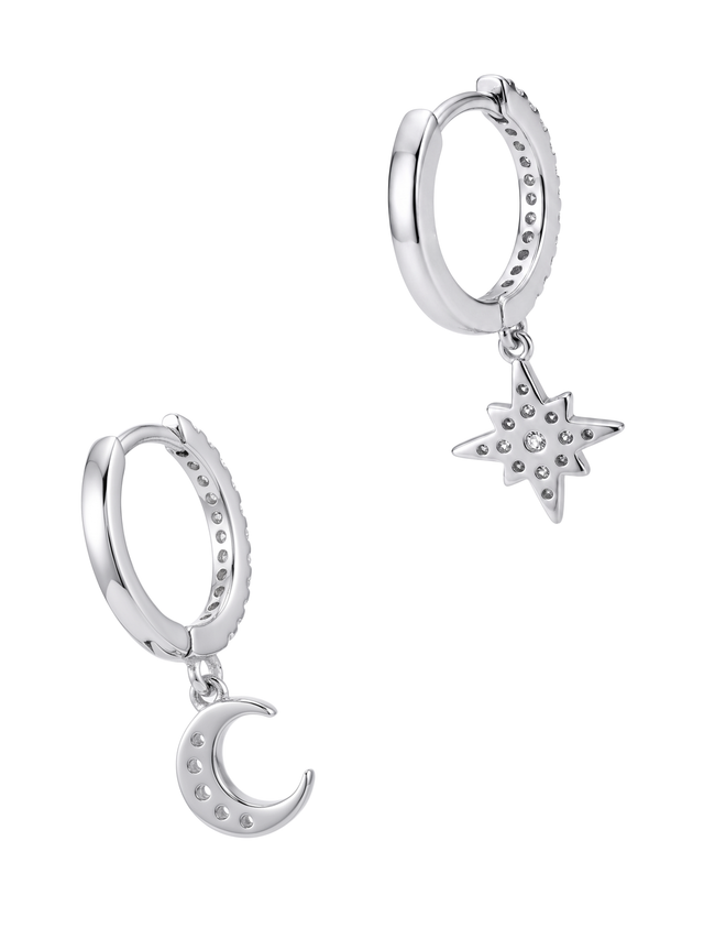 stella crescent & star earrings