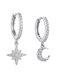 stella crescent & star earrings
